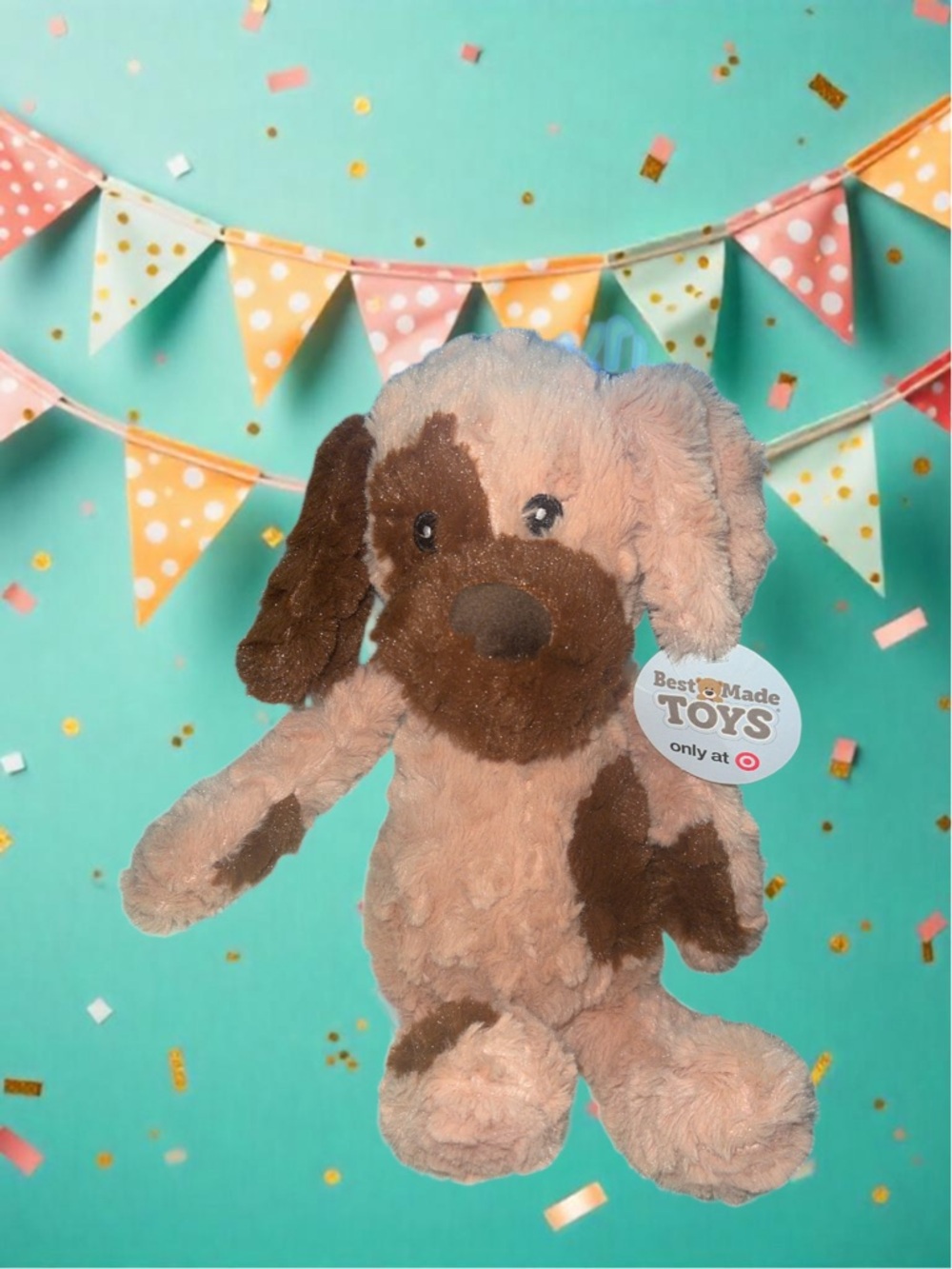 Best Made Toys Puppy Dog Brown Tan Spotted 16" 2018 Plush Stuffed Animal Floppy